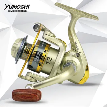 

YUMOSHI HC Series Metal Spool Spinning Fishing Reel Stand Wheel Power Knob Baitcasting Carp Bait Cast Drag Sea Line Reels Tackle