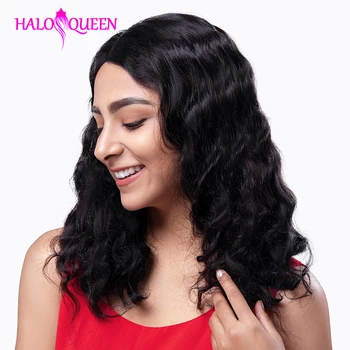 

HALOQUEEN Body Wave Lace Front Human Hair Wigs Brazilian Remy Hair Mid-length Wigs Pre-Plucked Lace Closure 13X4 Frontal Wigs