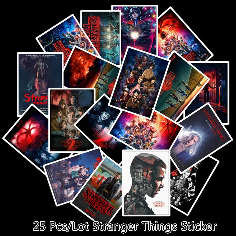 

25 Pcs/Lot Halloween Stickers Stranger Things Season 2 Stationery Sticker Waterproof Removable School Sticky NotesTZ091G