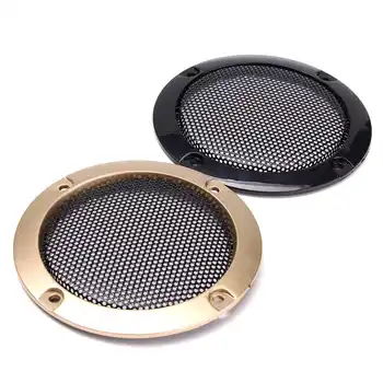 

1pcs 3" inch Black Glod Audio Speaker Cover Decorative Circle Round Metal Mesh Grille Net