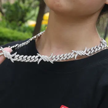 

Men's hip hop shining ice thread Cuban Necklace