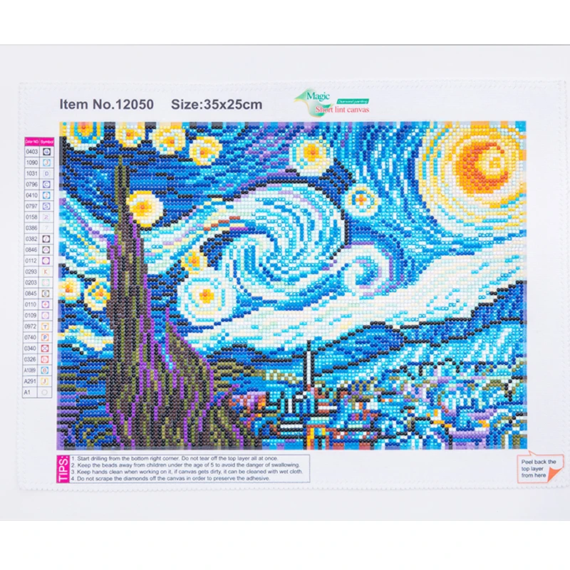 5D Diy Diamond Embroidery Painting Stars Sky Cross Stitch Full Round Drill Rhinestone Mosaic Home Decoration | Дом и сад