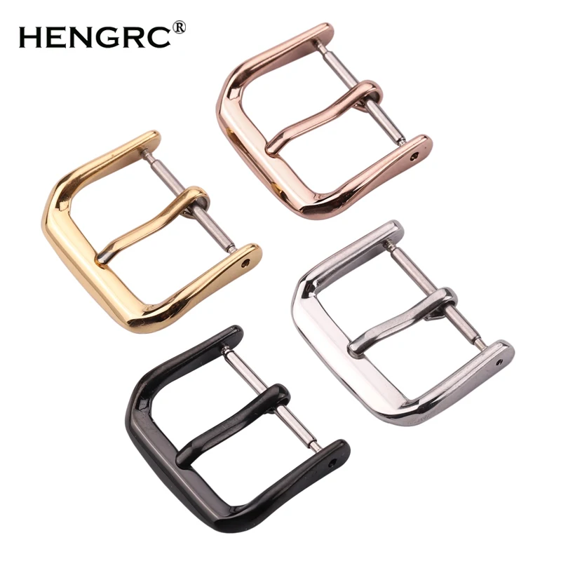 Watch-Buckle Strap Clasp Stainless-Steel 16mm Silver 20mm 18mm Black 22mm Metal Gold