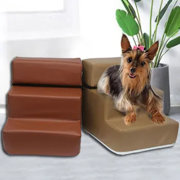 

Pet Bed Stairs Ladder 2/3 Steps Removable Non-slip Ramp Climbing Detachable Washable Dog Bed Ladder Soft Sponge Dog Product N4
