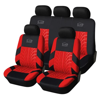 

Non slip Luxury Car Seat Covers Set Tire Track Detail Styling Seat Protector Fit Most Car Auto Decor Accessories