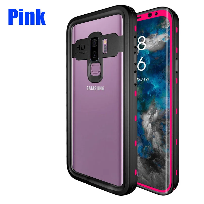 Розовый Для samsung Galaxy S10 Plus S9 Plus Note 10 8 9 водонепроницаемый чехол Dot Series IP68 для дайвинга под водой PC+ TPU Защитный чехол S901 - Цвет: Розовый