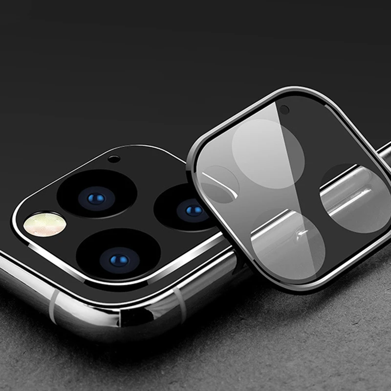 

For iPhone 11 Pro Max Back Camera Metal Ring Case with For iPhone X XS MAX XR Rear Lens Tempered Glass Full Cover Film Protector