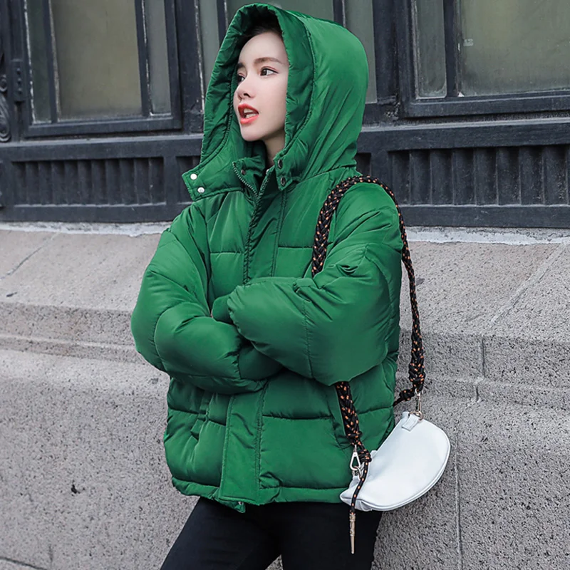 Voobuyla весенне-зимняя куртка женская парка Mujer модное пальто свободный жакет с капюшоном Женская парка Теплая Повседневная Плюс Размер Пальто