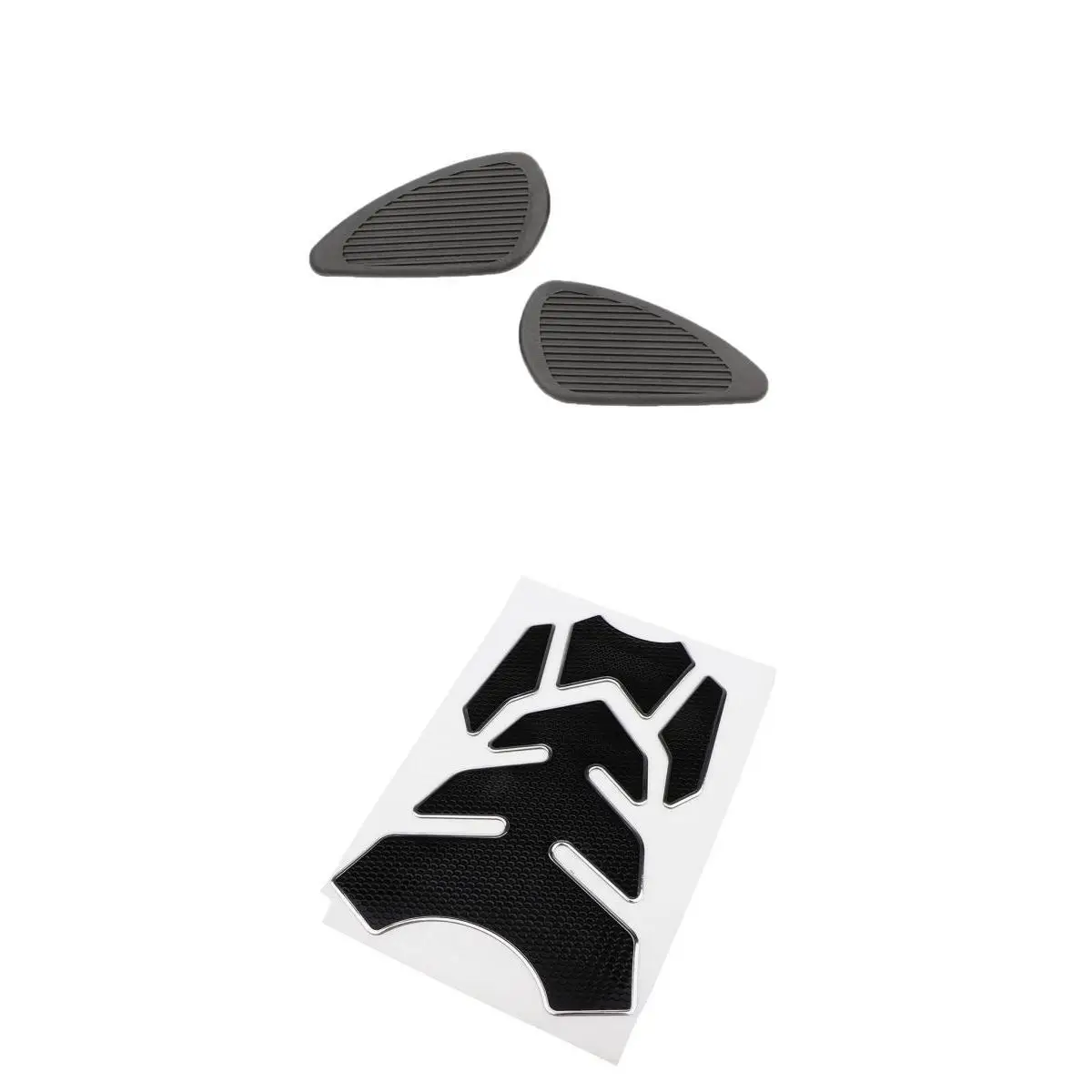 2 Set Tank Traction Pad Side Gas Knee Grip Protector & 3D Gas Cap Cover Decal Sticker for Yamaha YZF R1 2009-2014 - Black