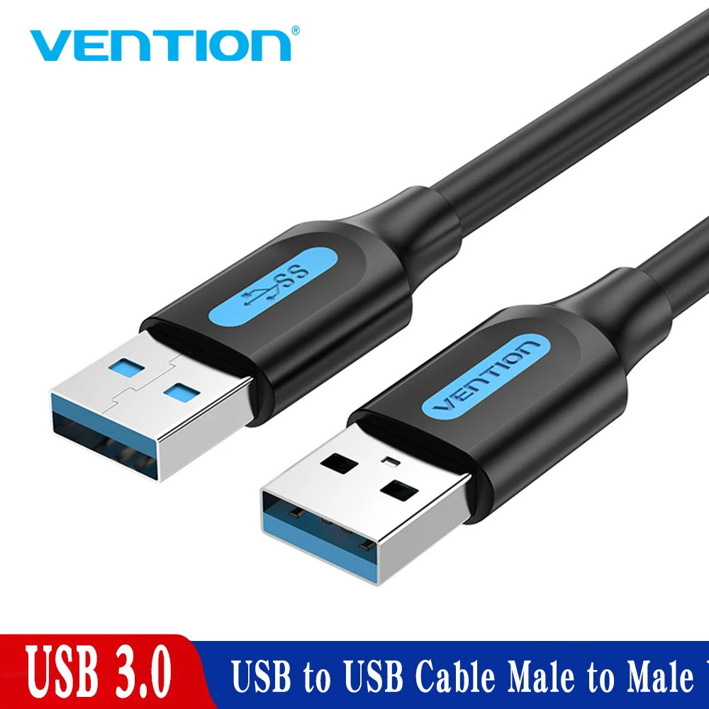 Кабель-удлинитель USB Vention, 0,25 м, штекер-штекер, совместим с USB 3.0, 2.0, для жесткого диска, ТВ-приставки, ноутбука