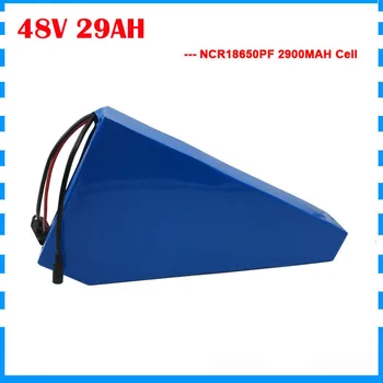 

2000W 48V triangle battery 48V 29AH ebike battery with free bag use NCR18650PF 2900mah cell 50A BMS with 54.6V 5A Charger