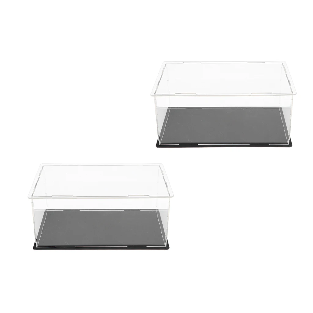 2pcs Acrylic Display Case Box Dustproof For Diecast Car Figure Doll Models 2pcs Acrylic Display Case Box Dustproof For Diecast Car Figure Doll Models