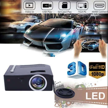 

UC18 HD 1080P Mini Projector 1200lms Micro Portable Led Projector LCD Display Technology Video Projector Support AV VGA USB Home