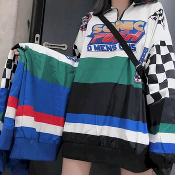 

Women Trendy Tops 2020 New Ins Harajuku Style Stripe Printing Loose Sweatshirt Casual Oversize Hoodies Hip-hop Fashion Pullovers