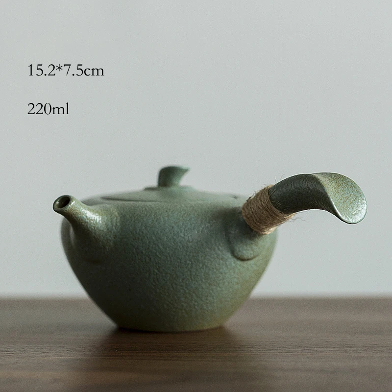 LUWU зеленый керамический чайники kyusu винтажные китайские кунг-фу чайная кружка, сосуды для питья - Цвет: Style A