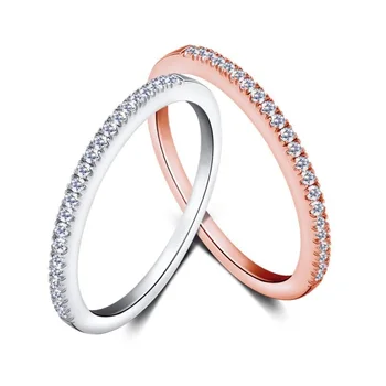 

S925 Sliver Rings Tail Ring Joint Ring micro-set Rhinestone Rings Engagement Gift Plus size 2Piece