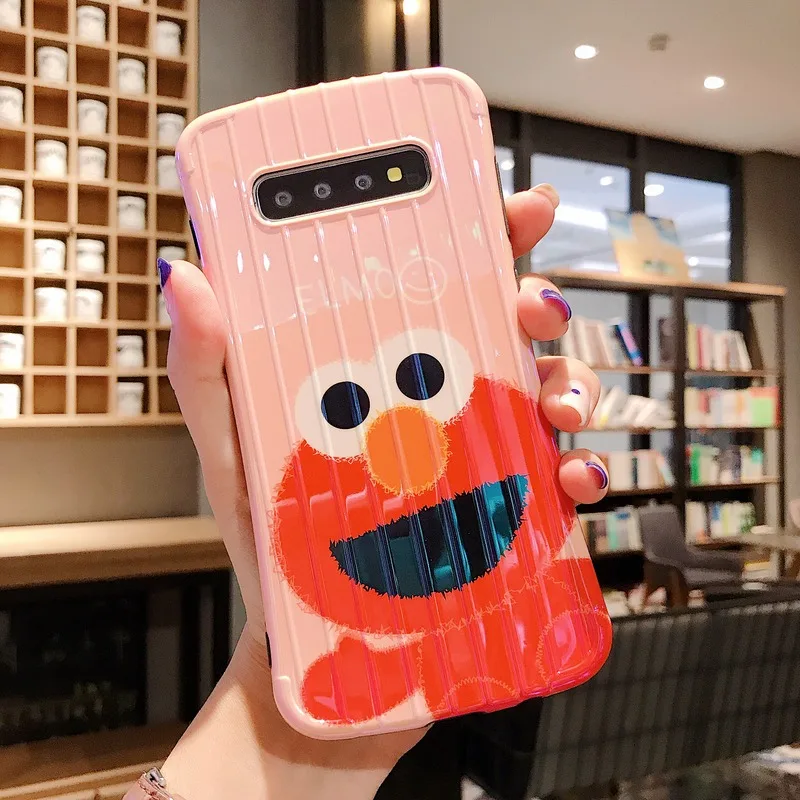 Ударопрочный чехол с изображением печенья Elmo для samsung Galaxy S10 Plus S8 S9, Модный 3D чехол для багажа для samsung Note 10 Plus 9