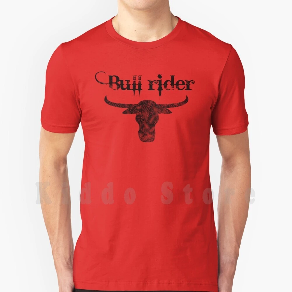 Bull Rider T Shirt Print For Men Cotton image