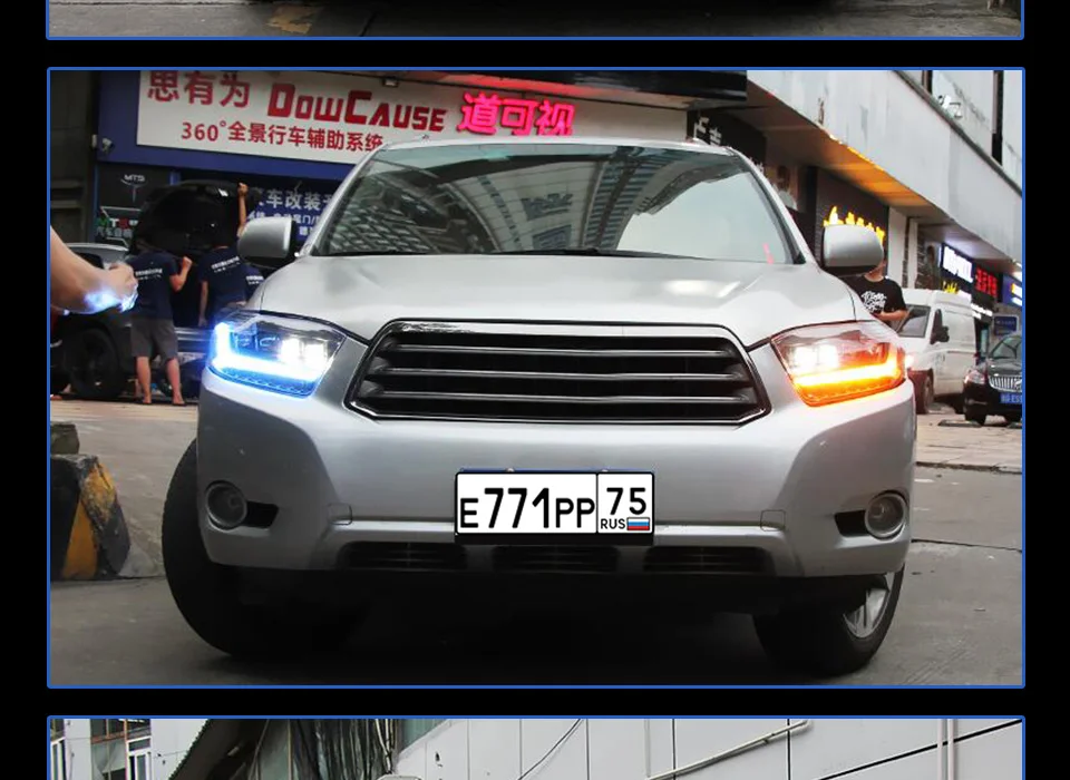 Фары для автомобиля Toyota Highlander 2009-2011 DRL дневные ходовые огни головная лампа светодиодный фонарь Противотуманные фары тюнинг автомобильные аксессуары