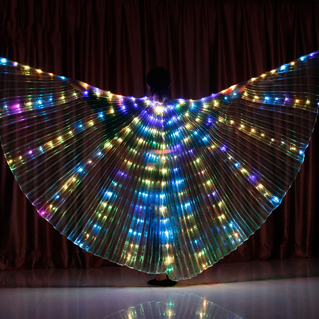 Belly Dance LED Wings, Butterfly Lighted Isis Wings, Halloween Carnival Child Costume Colorful Angel Wings