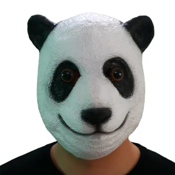 

Festival Supplies Halloween Latex Panda Head Mask House Ghost Horror Scary Mask Realistic Party Fancy Costume Adult Cosplay Prop