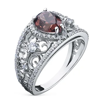 

Ring in white gold with diamonds and garnet e0901kts04200860