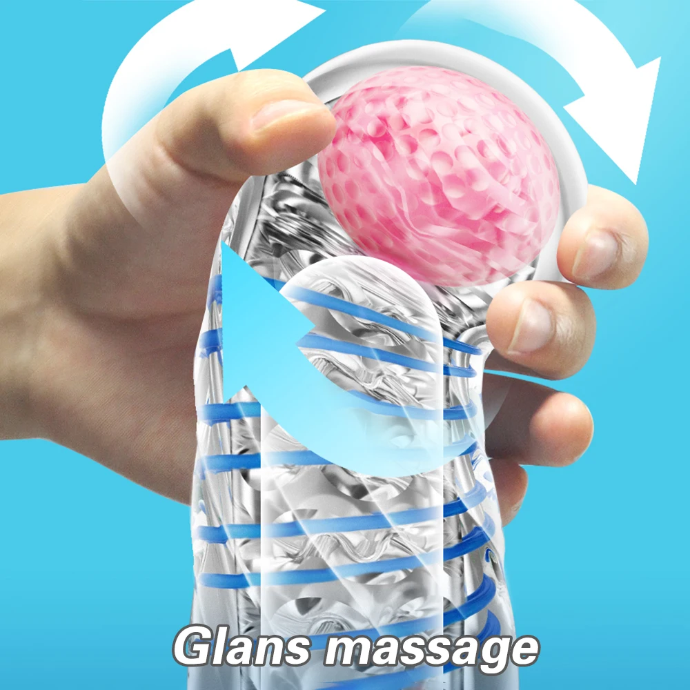 Male Masturbators for Men Japan Spiral Suck Hole Channel Jelly Vagina Red Massage Ball Penis Exercise Real Pussy Stimulating | Красота и