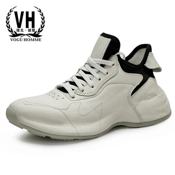 

Genuine Leather Bottom White Shoes Mens Fashion all-match cowhide breathable sneaker fashion men casual shoes, Leisure shoes