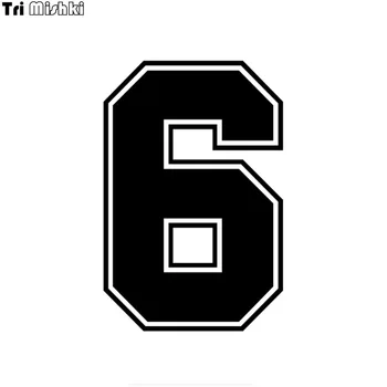 

Tri Mishki HZX1182-6# racing number 6 helmet decals car sticker funny Vinyl Decals Motorcycle Accessories Stickers