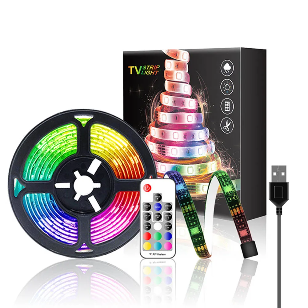 USB Светодиодная лента Bluetooth RGB светодиодный светильник IR 17 клавиш 5050 гибкий DC 5V