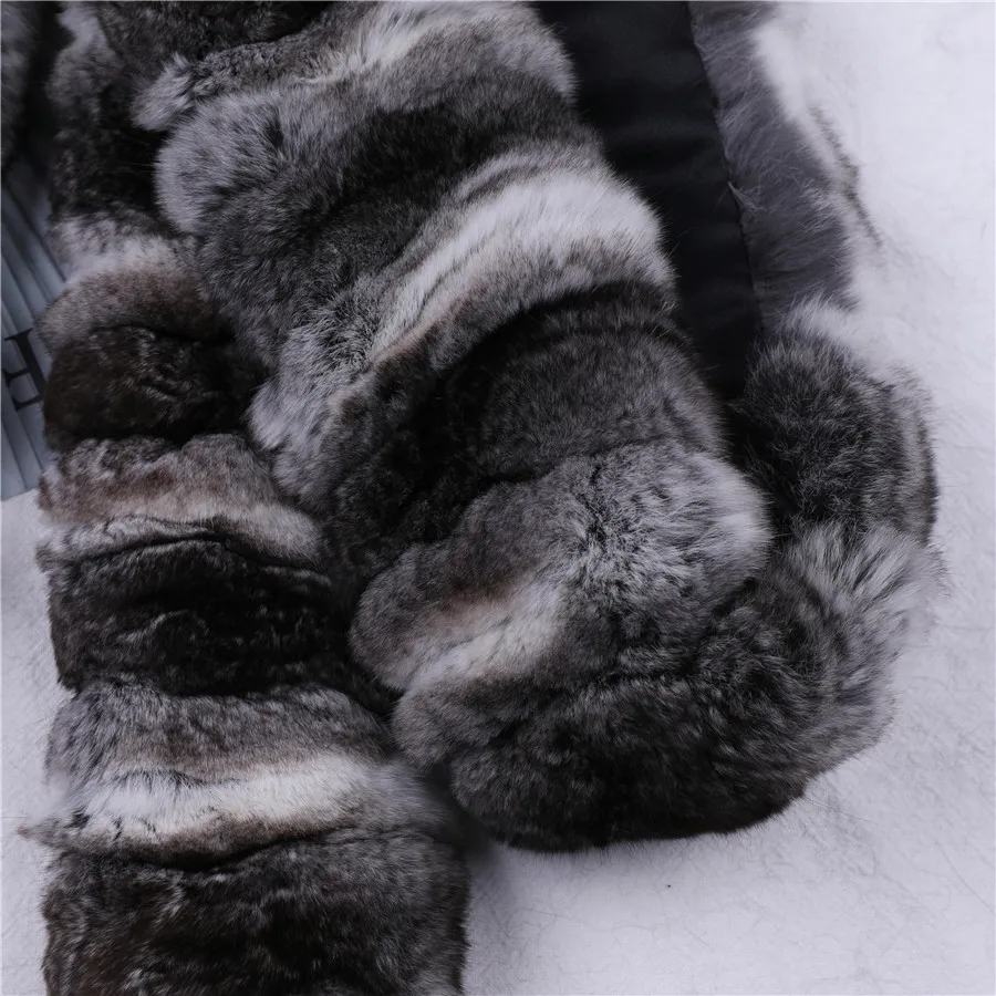 Highend Quality Women's Genuine Real Chinchilla Fur Scarf Scarves Boa Scarf Natural Color Lady Fashion Wraps Neck Warmer