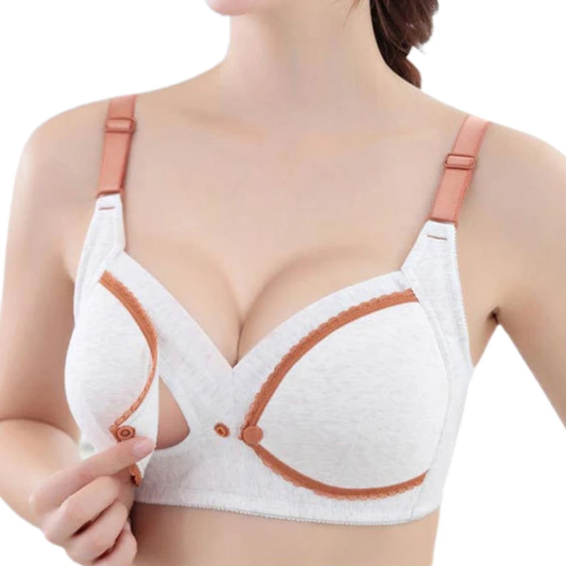 

Women Maternity Feeding Nursing Bra Pregnancy Open Front Buckle Breastfeeding Bralette Wireless Lightly Padded Underwear