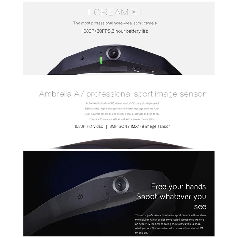 Wearable Video Action Camera 1080P HD Headset FPV Camera Sports Cam Digital Camcorder with WiFi Cam Camera