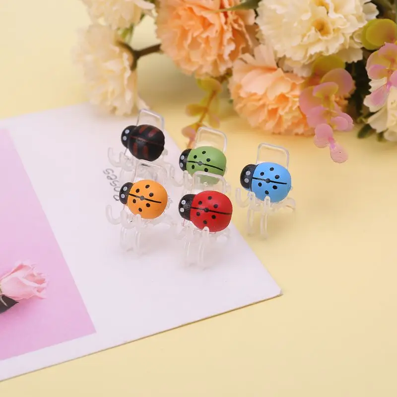 

10 Pack Cute Ladybug Orchid Clips Garden Flower Cymbidium Plastic Clip Stem Support Clips for supporting Stems Stalks Vines