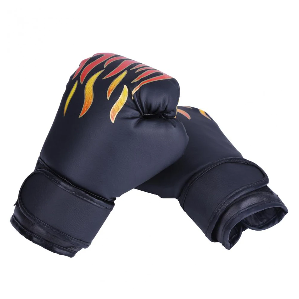 2PCS Kids Children Boxing Gloves Taekwondo Professional Flame Mesh Breathable PU Leather Flame Glove Sanda Boxing Training Glove