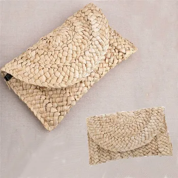 

2020 New Fashion Lady Women Summer Lovely Retro Straw Knitted Purse Beach Purse Long Fringe For Key Money