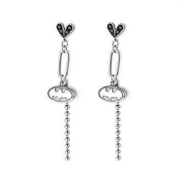 

Hot Sale Real 925 Sterling Silver Drop Earrings For Women Statement Korean Romantic Heart Long Chain Tassel Earring Gifts Face