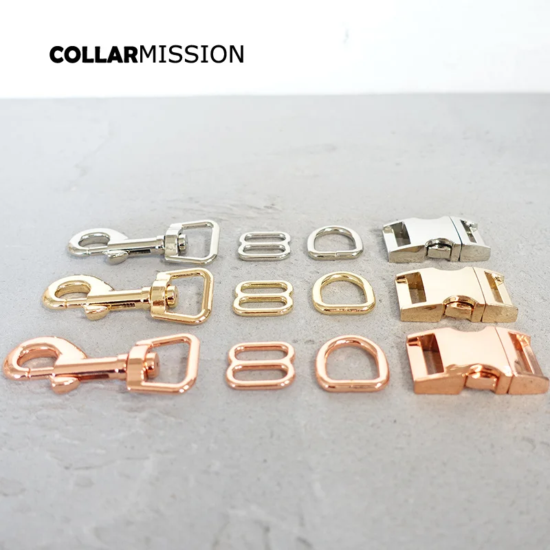 50pcs/lot (metal buckle+adjust buckle+D ring+metal dog clasp) DIY dog