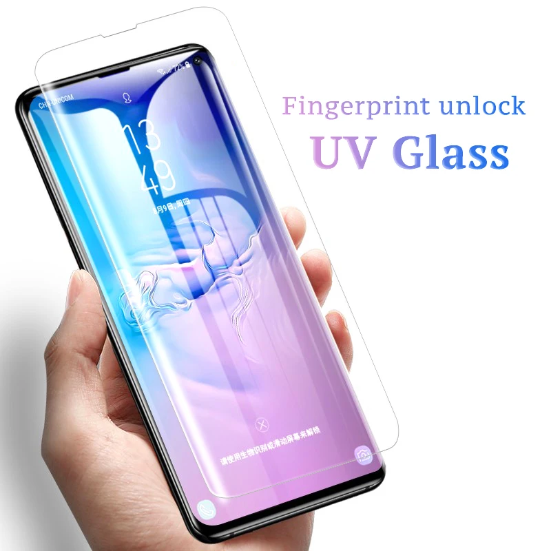 3D UV Full Glue Tempered Glass For Samsung S10 Plus Full Cover Protective Glass Anti Fall for s10e s10+ S9 Plus Screen Protector