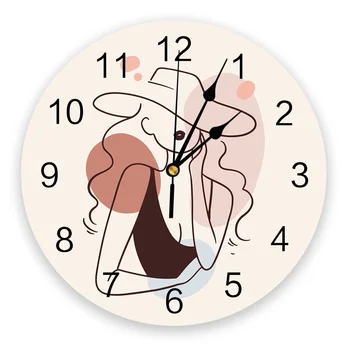 

Circular Wall Clock Minimalism Line Prints Abstract Wall Clock Home Decor Bedroom Silent Oclock Watch Wall for Living Room