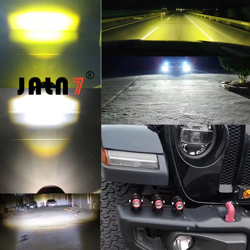 JALN7 20 Вт водить мотоцикл рабочий светильник двойной Цвет Hi/короче спереди и