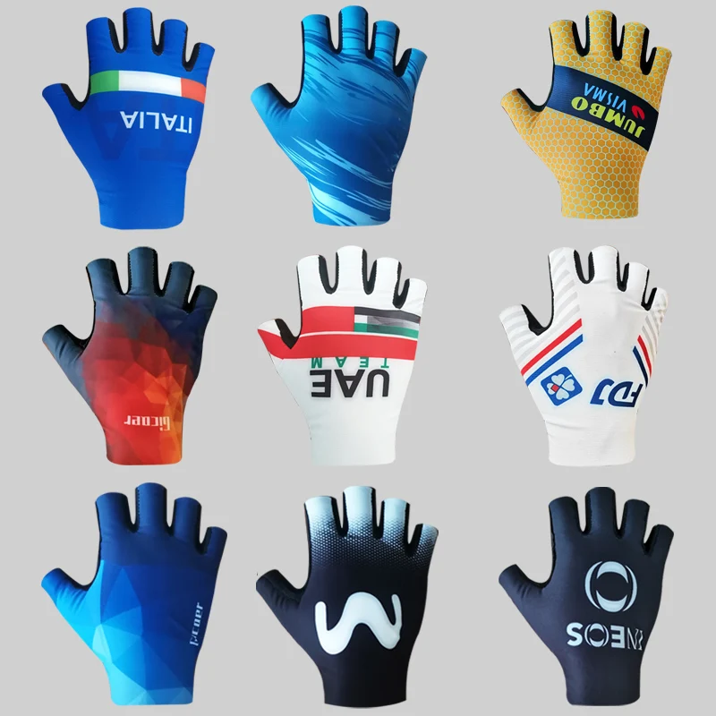 Pro 2021 Team Cycling Gloves Breathable Bike Glove Half Finger Outdoor Sporting Bcycle Gloves Guantes Ciclismo