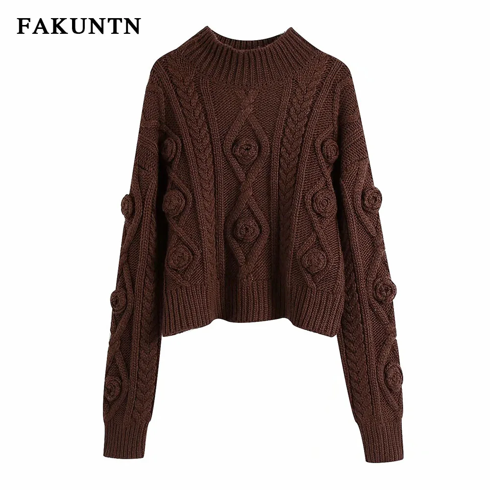

Knit Pullover Women Sweater 2020 Fashion Autumn Warm Long Sleeve Weave Tops O Neck Winter Clothes Women Vintage Knitted Sweater