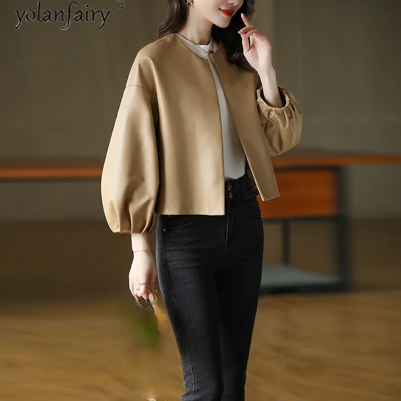 

High Quality Genuine Leather Jacket Woman Short Real Sheepskin Coat Female Jackets for Women Spring 2021 Veste Femme Pph4613