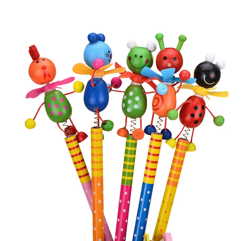 EZONE 1 шт. мультфильм 3D животные карандаш Студенческие карандаши с подвижной головкой Детские милые канцелярские принадлежности личности дети карандаш подарки - Цвет: 1PC Random