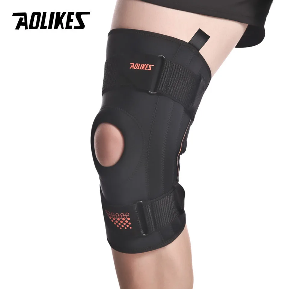 AOLIKES Spring Support Running Knee Pads Basketball Hiking Compression Shock Absorption Breathable Meniscus Knee Protector 1Pair