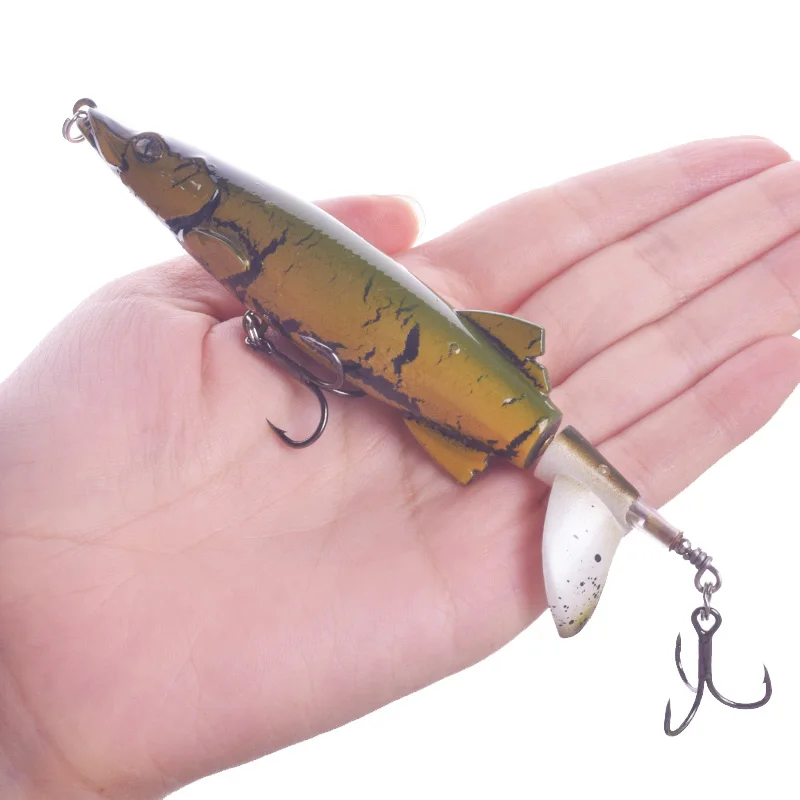 1 шт. Whopper Plopper рыболовные приманки 130 мм 16 г Topwater твердая приманка с тройным крючком вращающийся хвост воблеры для рыболовные снасти для ловли щуки