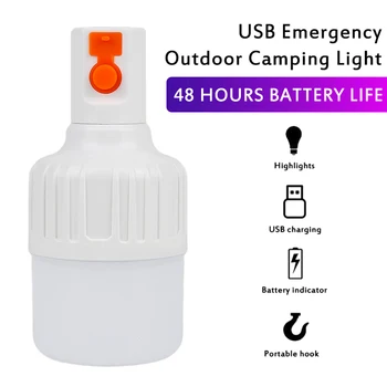 

LED Charging Bulb USB Charging Power Outage Emergency Outdoor Camping Tent Light Night Market Lighting Booth Light Professional
