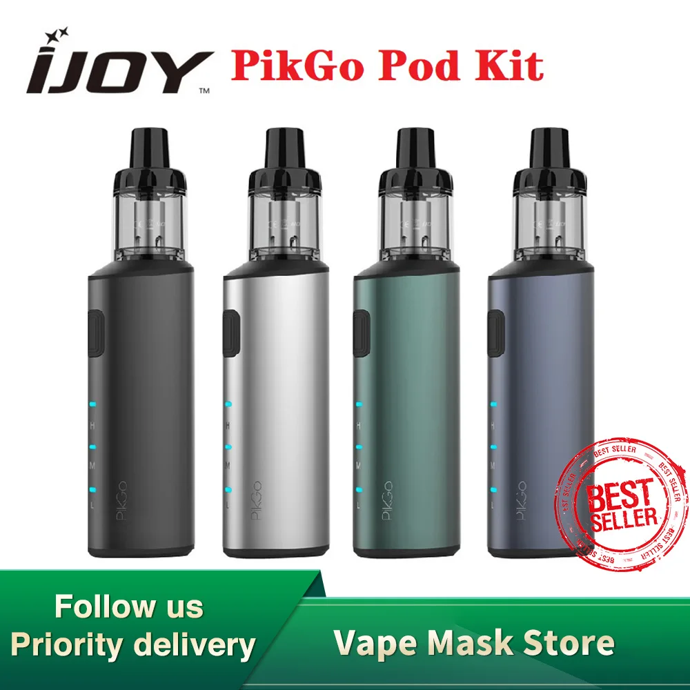 Новый оригинальный набор IJOY PikGo Pod с батареей 1300 мАч 2 мл картридж и P0.6/ P1.0 сетчатый
