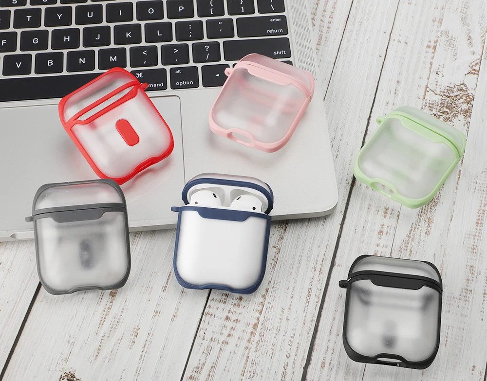 Чехол для Apple Airpods, прозрачный матовый чехол для наушников, аксессуары, беспроводной Bluetooth чехол для iPhone Airpods 2, чехол, сумка